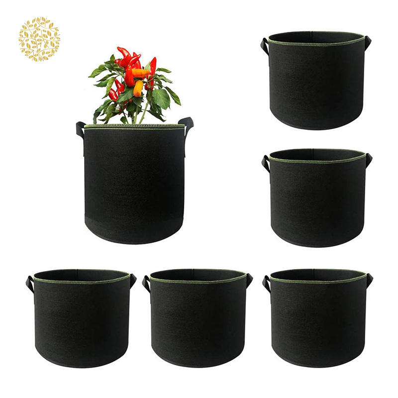 無紡布種植袋 6片5加侖植物栽培袋 用於蔬菜 草藥 5加侖 6片 Ouyou多肉 蝦皮購物