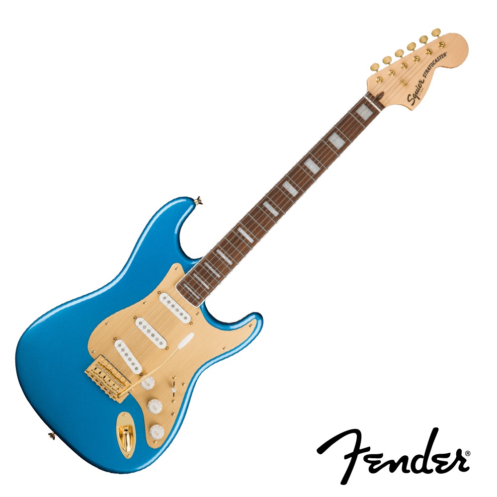 Squier 40th Strat Gold Edition Lake Placid Blue 公司貨 【宛伶樂器】