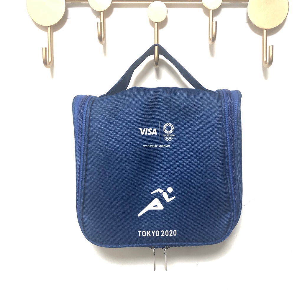 [全新]TOKYO-2020-VISA-2020東京奧運主題/旅行盥洗包/限量品(深藍色)