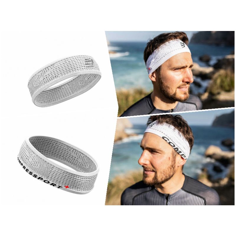 Compressport Sport Thin Headband ON/OFF (White)