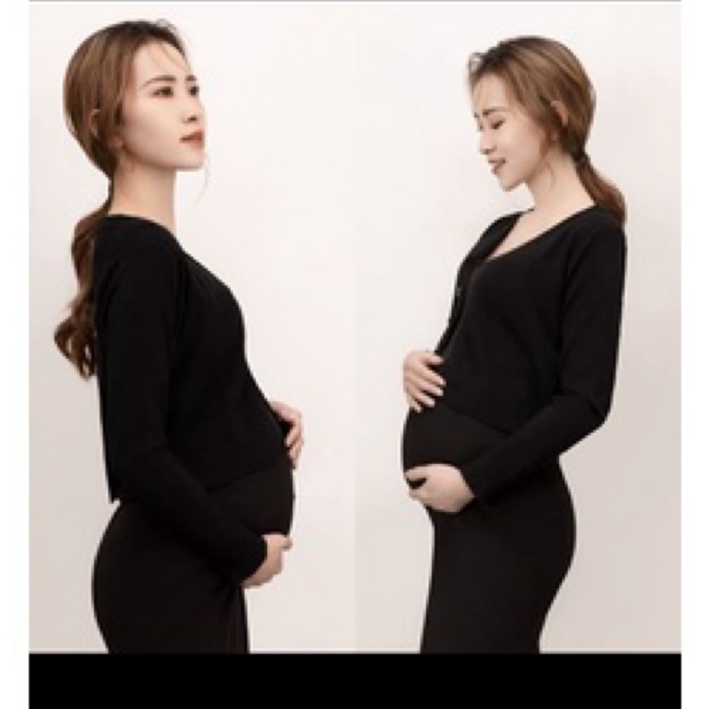 「二手衣」孕婦寫真服裝 外套+針織套裝
