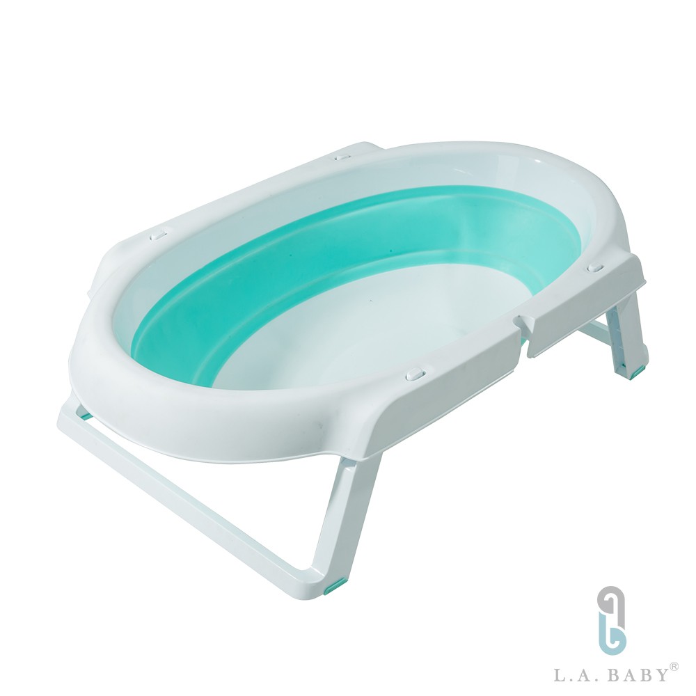 L.A. Baby 溫感摺疊式浴盆 (藍綠色)