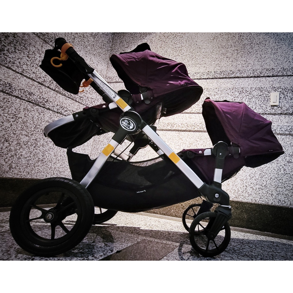 Baby Jogger City Select雙人推車 (2個座椅，送手工全罩式雨罩+置物袋+掛勾)_限關渡捷運站面交