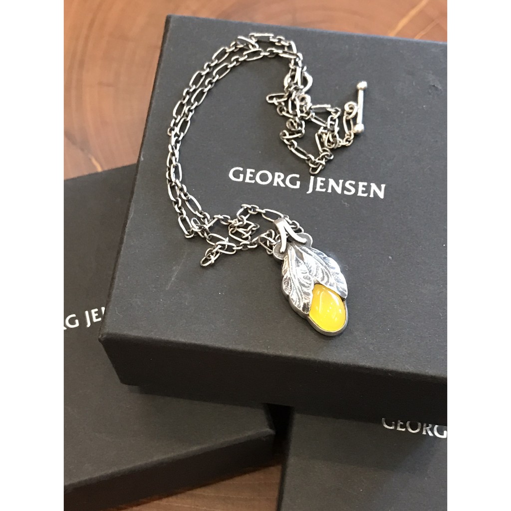 [喬治傑生 ] Georg Jensen 2008年度項鍊 黃玉髓寶石純銀項鍊 保證正品💯 特價中