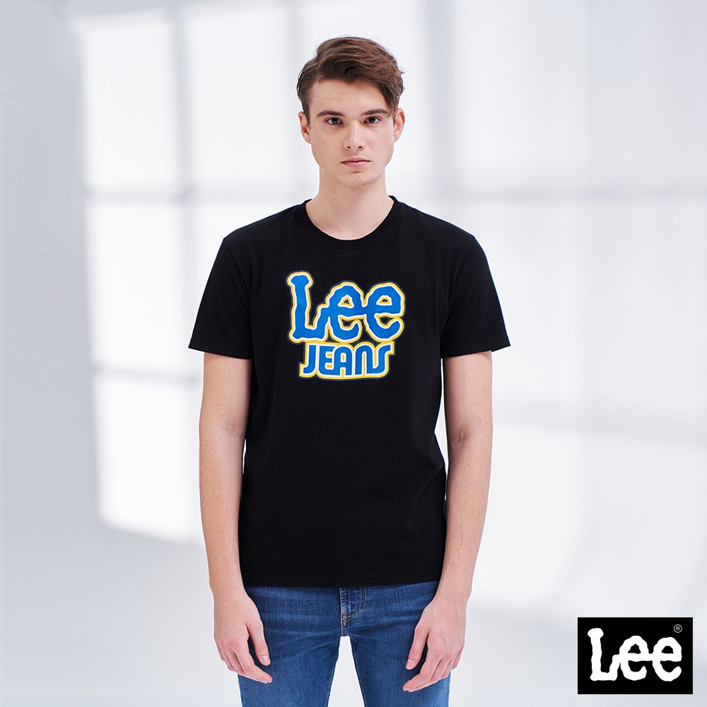 Lee Jeans文字短袖T恤 男 Modern 黑LL210142K11