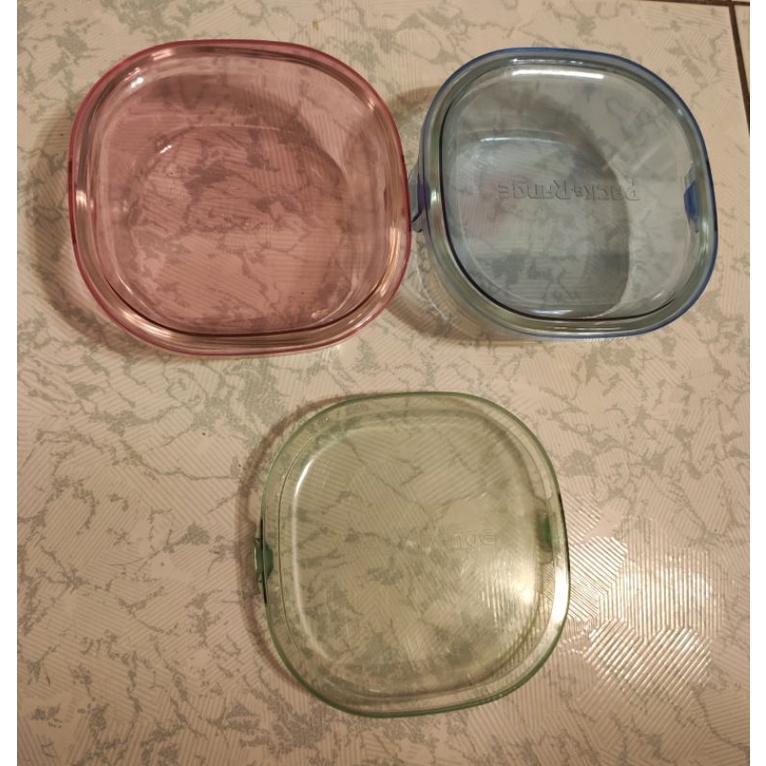 【現貨+快速出貨】（二手）iwaki日本耐熱玻璃角形微波保鮮盒中(兩色)450ml冰箱食材保鮮 可冷藏.加熱