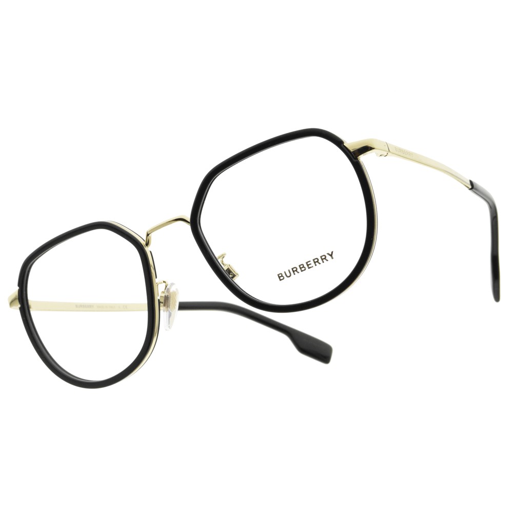 BURBERRY 光學眼鏡 B1359D 1109 摩登粗邊圓框 眼鏡 - 金橘眼鏡