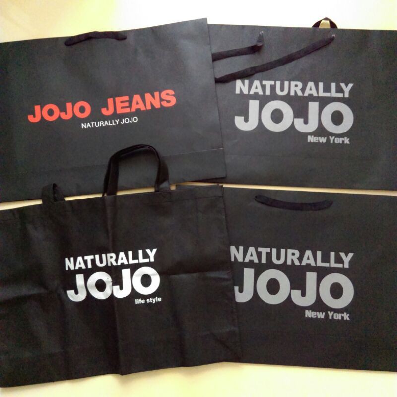 二手 JOJO 超大型紙袋棉購物袋防塵袋 黑色 共4件