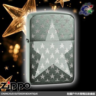 ZIPPO 防風打火機 / 星星 STARS 髮絲紋面 / ZP606 / 29680 【詮國】