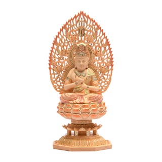 繁樓藝雕佛像文殊菩薩佛龕佛像木雕檜木八角臺座飛天光背屬兔守護神（高