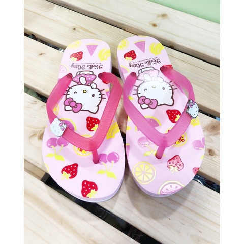 【震撼精品百貨】Hello Kitty 凱蒂貓~台灣製Hello kitty正版兒童拖鞋-水果粉色(17~23號)