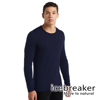 【icebreaker】Tech 男 羊毛圓領長袖上衣 BF260『深夜藍』104371