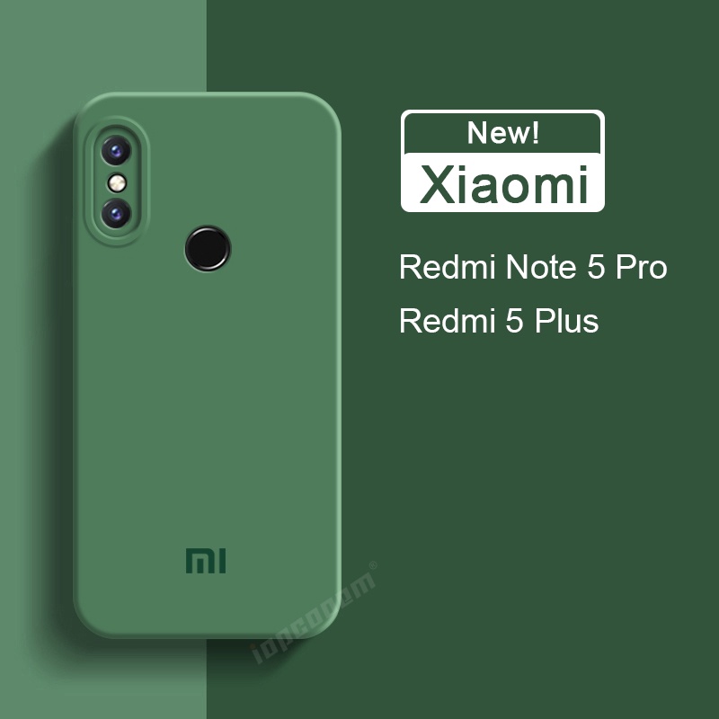 XIAOMI 純色軟手機殼 Redmi 5 Plus 外殼 Redmi Note 5 Pro 原裝液體矽膠套