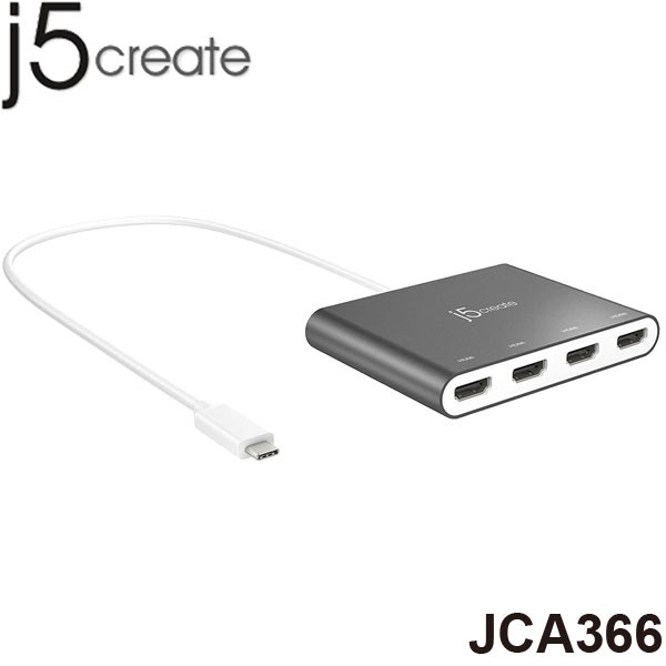 【3CTOWN】含稅附發票 j5 create JCA366 USB-C to 4-Port HDMI 多螢幕外接顯示卡