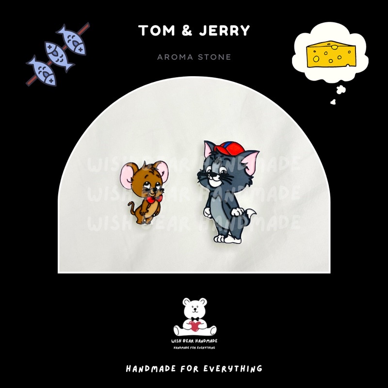 🧸 WISH BEAR 💌 湯姆貓與傑利鼠 香薰石膏 車用冷氣出風口擴香石裝飾 Tom and Jerry