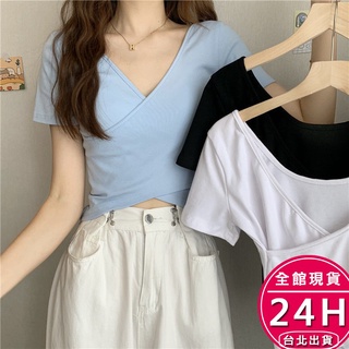 【梨卡】隔日到貨 女裝 短袖 短版 上衣 衣服 T恤 上衣女 夏天衣服 多巴胺穿搭 韓版上衣 BR1665【現貨24H】