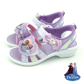 【MEI LAN】冰雪奇緣 Frozen 安娜 艾莎 兒童 電燈涼鞋 耐磨 止滑 台灣製 正版授權 25067 紫色
