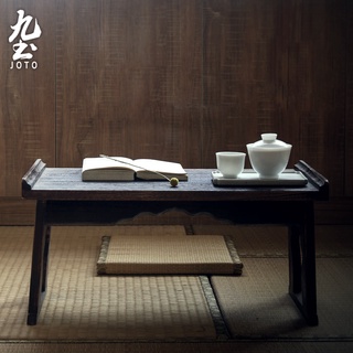 九土燒銅木茶木桌日式手工製作木桌茶室桌茶臺和室茶桌茶室家用功夫茶桌木茶幾復古小摺疊桌可摺疊桌子便攜收納桌子PJR0044
