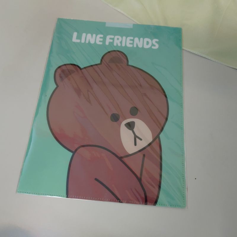 LINE FRIENDS 熊大 害羞 口袋型文件夾 資料夾 莉莎 莎莉