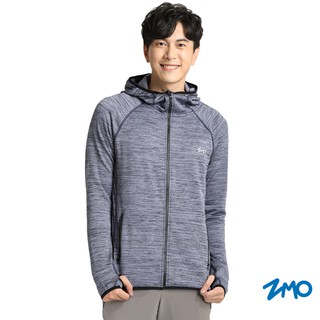 【ZMO】男THot保暖拉鍊長袖外套-藍灰色