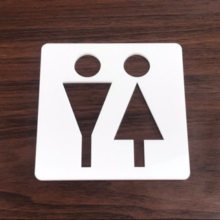🌵現貨🌵白色壓克力化妝室標示牌 男女生廁所