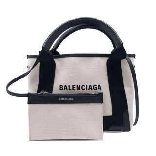 Balenciaga Navy Cabas xs 帆布手提/肩背托特包-XS(390346-白)