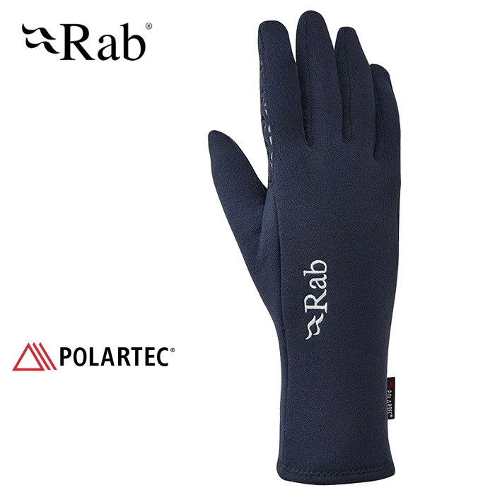 【Rab 英國】Power Stretch Contact Grip 保暖手套 登山手套 男款 深墨藍 (QAH-53)