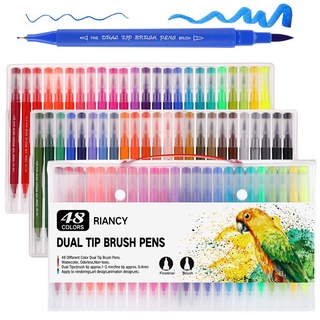 水彩筆筆筆, 用於子彈日記藝術標記的雙筆尖繪圖 12 24 36 48 60 72 100 120 色筆
