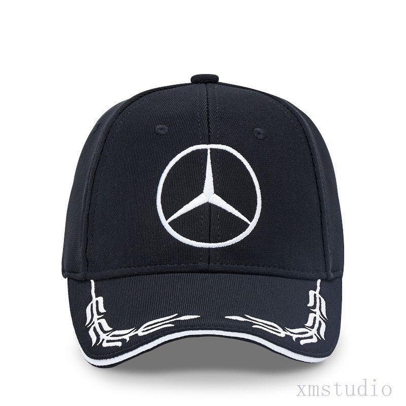 BENZ 賓士鴨舌帽跨境奔馳遮陽帽4S店活動棒球帽子刺繡汽車logo