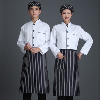 廚師服長袖男女通用麵包師蛋糕店咖啡廳餐廳酒店baju廚房制服薄店廚師服短袖