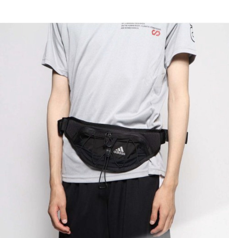 Gogosneaker ®️Adidas Run waist Bag DY5723 腰包隨身包綁繩黑色豌豆包| 蝦皮購物