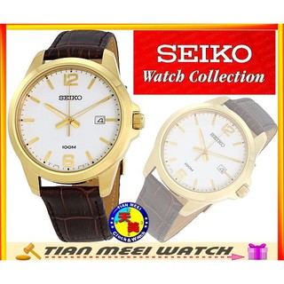 【全新原廠SEIKO】簡約設計 復刻金 大錶徑皮帶石英腕錶-SUR252P1【天美鐘錶店家直營】【下殺↘超低價有保固】