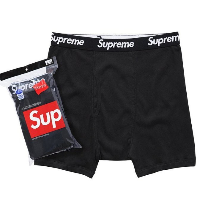 SUPREME x Hanes Boxer Briefs 運動型 內褲 / 四角褲 (黑色單件販售) 化學原宿