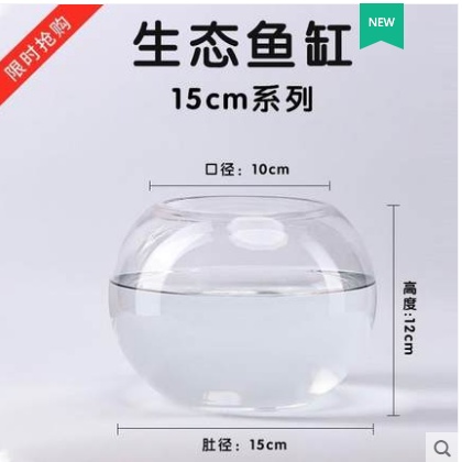 #玻璃小魚缸 辦公室小魚缸加厚透明玻璃缸客廳家用桌面圓形迷你小型金魚缸