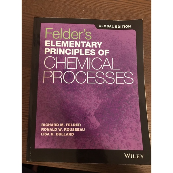 近全新Elementary Principles of Chemical Processes 4E 原文書