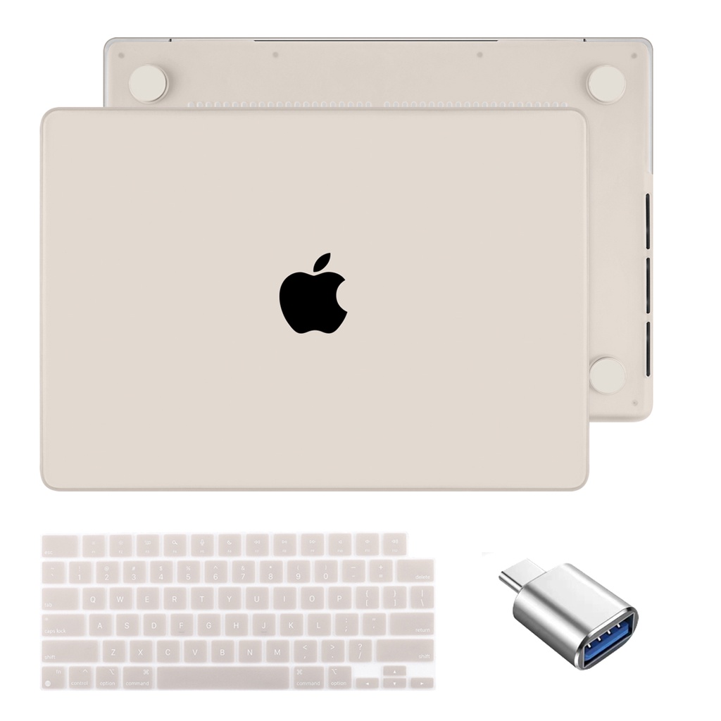 新款2024 M3 M2芯片奶油保護殼適用MacBook Pro Air 13寸 M1 A2681 A3113 磨砂外殼