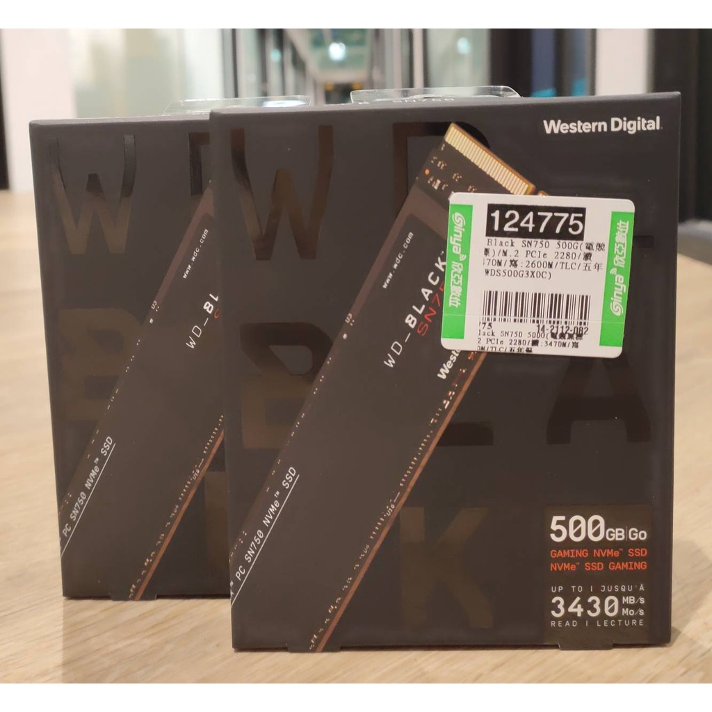 WD BLACK SN750 500GB 固態硬碟 台灣公司貨 附購買證明 5年保 全新現貨