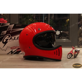 GU CAMP騎士部品 gallop M2 內建鏡片 輕量 山車帽 全罩式 復古安全帽 復古紅