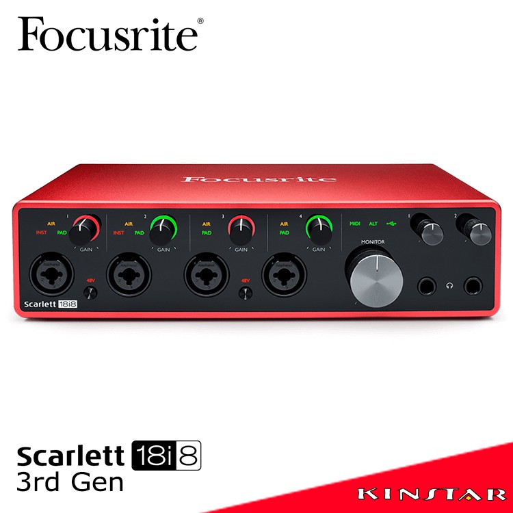 Focusrite Scarlett 18i8 (3rd Gen) 錄音介面 三代【金聲樂器】