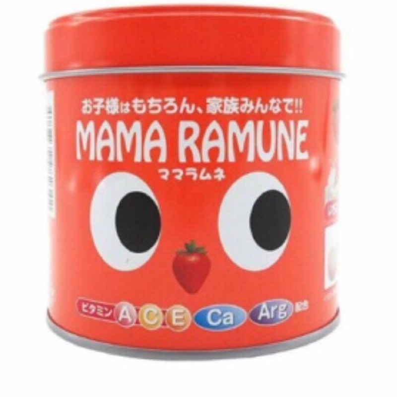 日本 MAMA RAMUNE 兒童大眼睛綜合維生素-草莓牛奶味 200顆