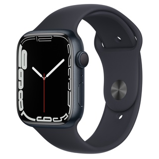 Apple Watch 午夜色鋁金屬錶殼；運動型錶帶 AW7 GPS 45mm 黑鋁/黑運動