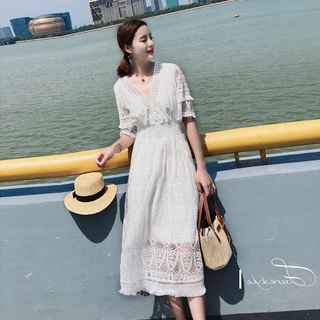 現貨在台🎀Hanagirl 韓國🇰🇷氣質鏤空蕾絲 長洋裝 F052 禮服