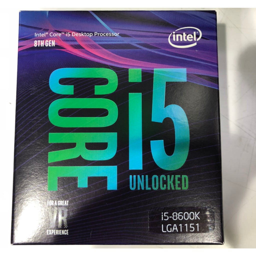 Intel第8代處理器 INTEL 盒裝Core i5-8600K 6c6t 1151