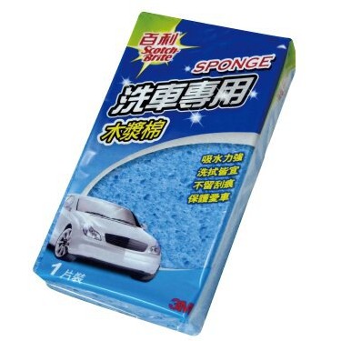 3M 百利 LT1 洗車專用 木漿棉 海綿 清潔 機車 汽車 清洗  1入