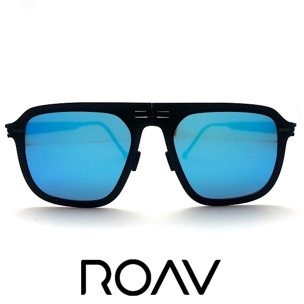 美國ROAV 折疊太陽眼鏡 VIRGIL MOD 8003 C.13.63(黑) 藍水銀 偏光鏡片【原作眼鏡】