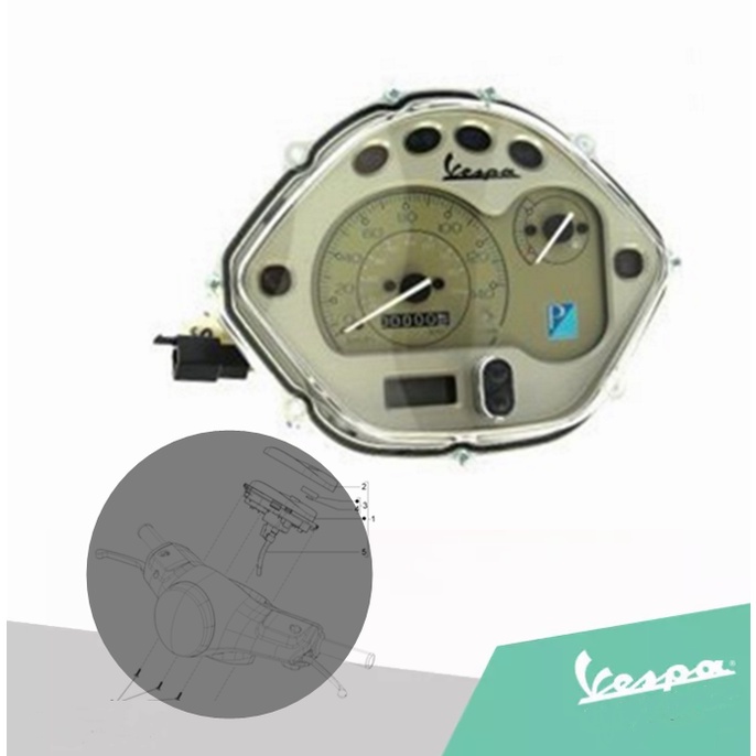【免運】VESPA.偉士牌 碼錶 儀錶 總成 車速錶 義大利原廠 LX150.125 3V 晶片款  2012-2014