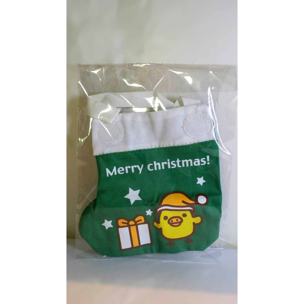 A-200 櫃 ： RILAKKUMA 懶懶熊 拉拉熊 聖誕裝飾 聖誕襪 小黃雞 綠色 　富貴玩具店