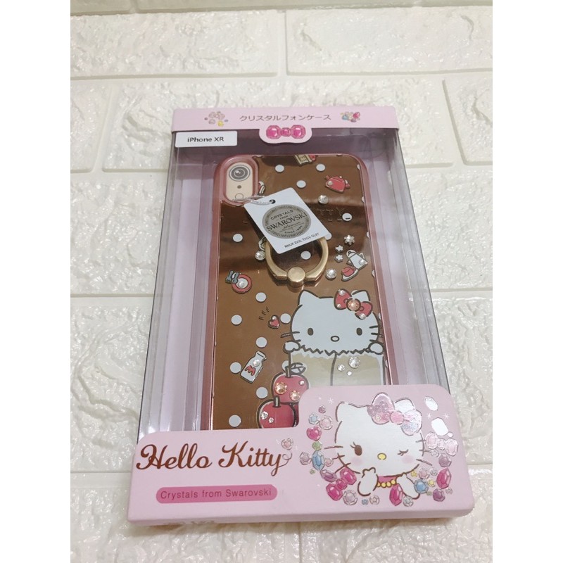 Hello kitty 施華洛世奇 iPhone XR 彩鑽鏡面指環扣手機殼 手機保護殼 手機殼 手機套