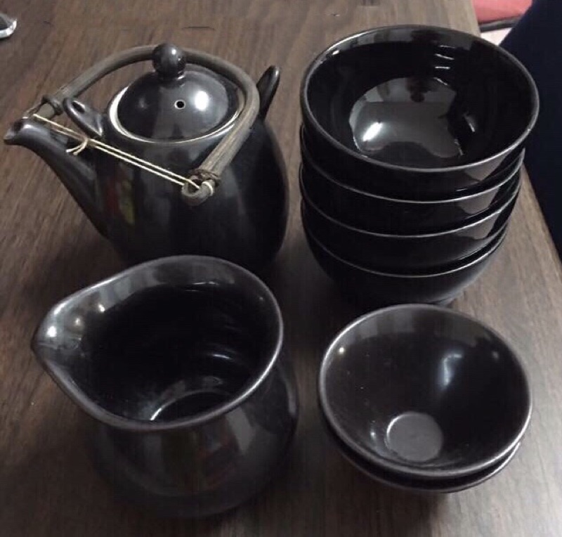 日式 禪風 8件組 茶具組 提梁壺 茶壺 茶杯 茶具 瓷器 陶瓷 水杯 泡茶 藝術 收藏品