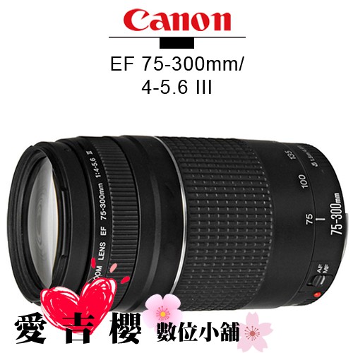 Canon EF 75-300mm f4-5.6 III 遠攝變焦鏡頭 平輸 全新  保固一年 免運 三代 光圈